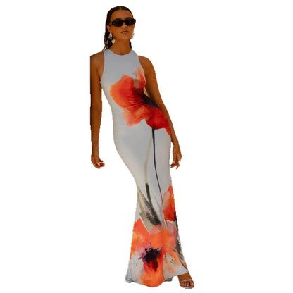 Floral Sleeveless Maxi Dress for Women