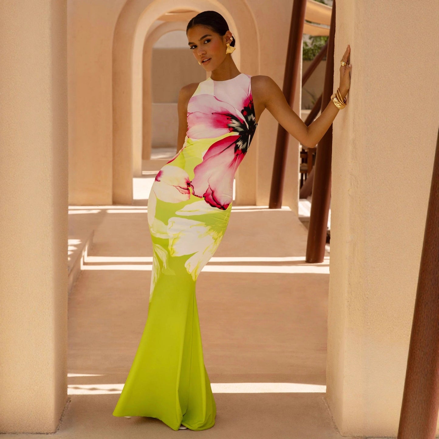 Floral Sleeveless Maxi Dress for Women