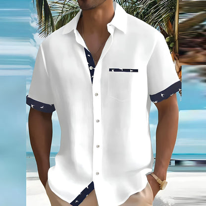 Men's Polo | Short Sleeves & Bird Print Details