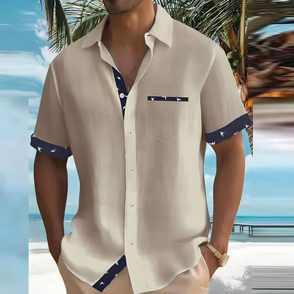 Men's Polo | Short Sleeves & Bird Print Details