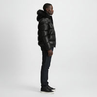 Wintertrail | Men’s Black Insulated Down Puffer Coat with Hood