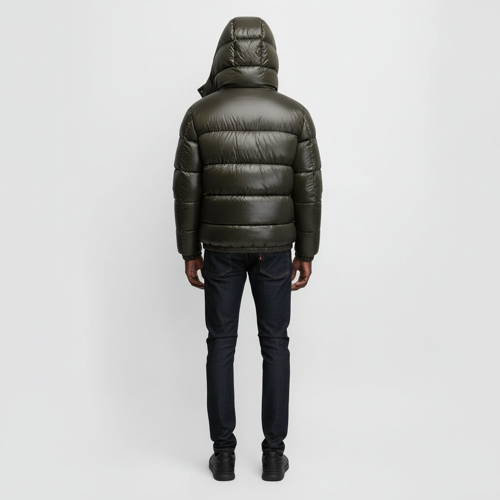 Wintertrail | Men’s Black Insulated Down Puffer Coat with Hood