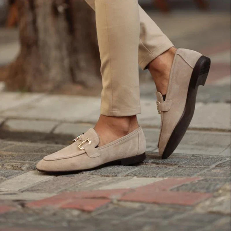 Suede Loafers with Horsebit for Men