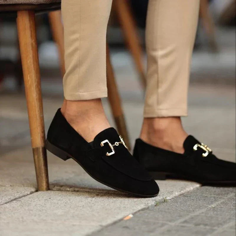 Suede Loafers with Horsebit for Men