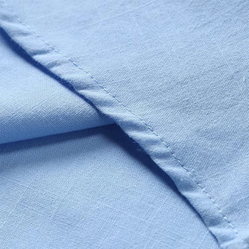 Linen Polo Shirt with Short Sleeves for Men