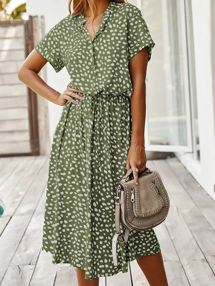 Women's Summer Dress | Midi Length & Adjustable Waist