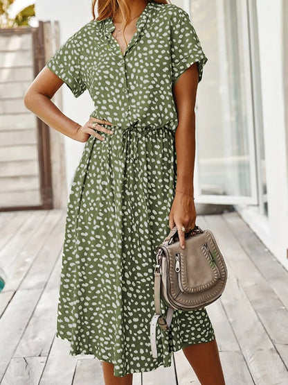 Women's Summer Dress | Midi Length & Adjustable Waist