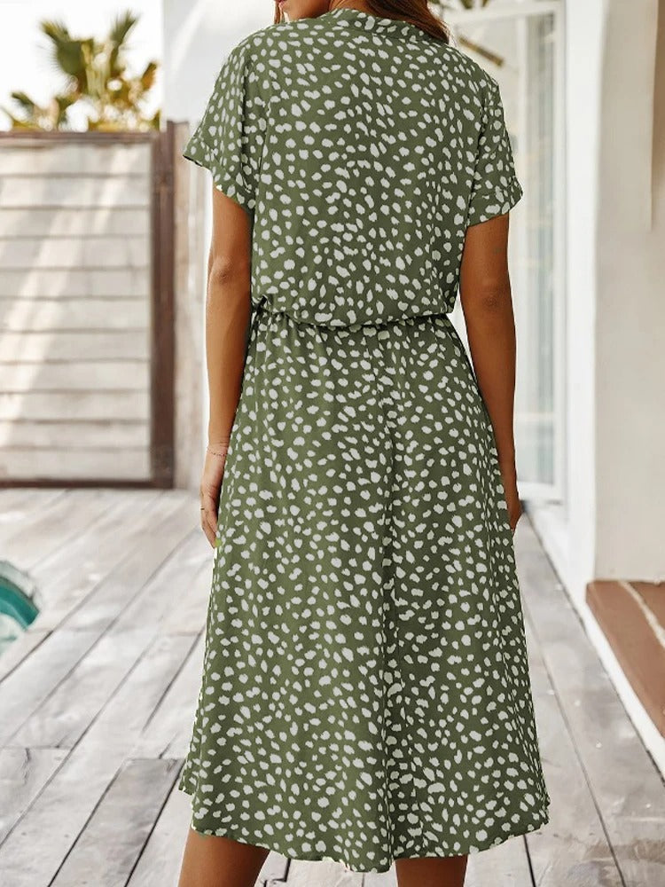 Women's Summer Dress | Midi Length & Adjustable Waist