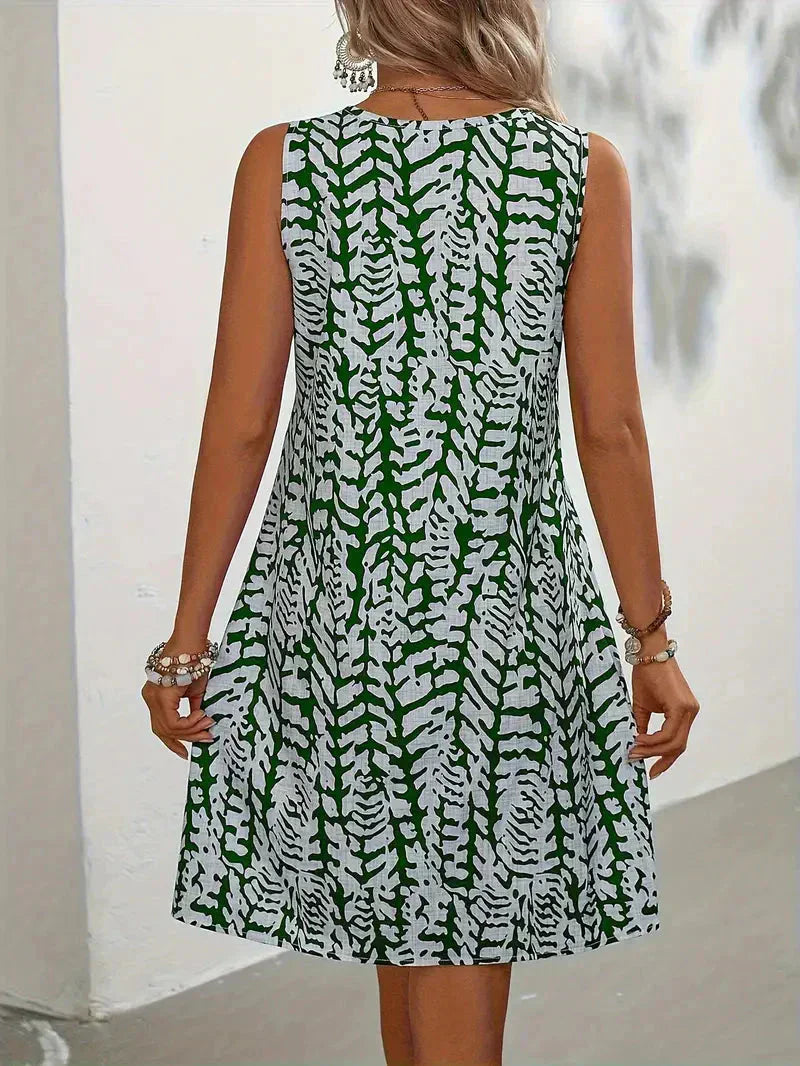 Women's Summer Dress | Sleeveless & Abstract Print