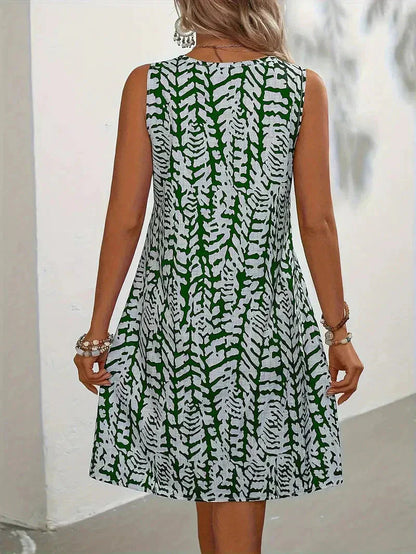 Women's Summer Dress | Sleeveless & Abstract Print