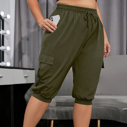Plus Size Cargo Capri Pants