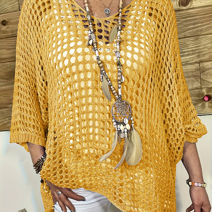 Plus Size Crochet Tunic Top