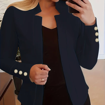 Red Button Detail Office Blazer