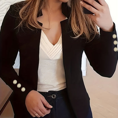 Red Button Detail Office Blazer