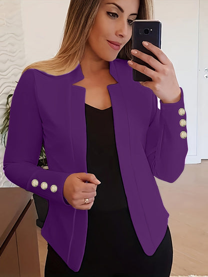 Red Button Detail Office Blazer