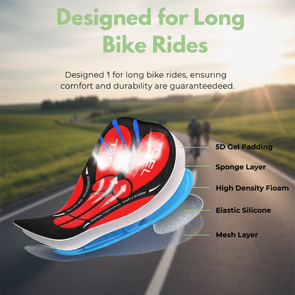 BIKERIDE Shorts - Gel-padded cycling shorts against Zadelpijn