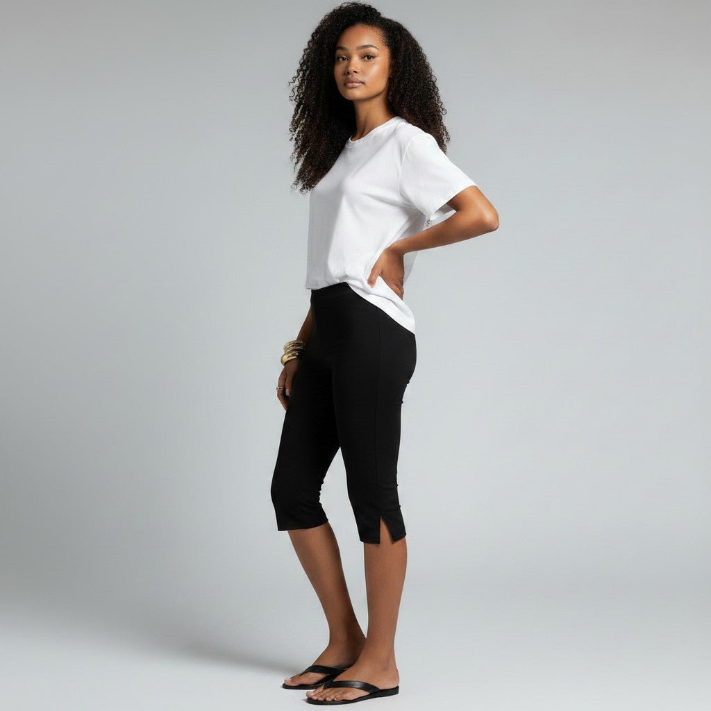Cropped women's capri pants in 3/4 length with pockets
