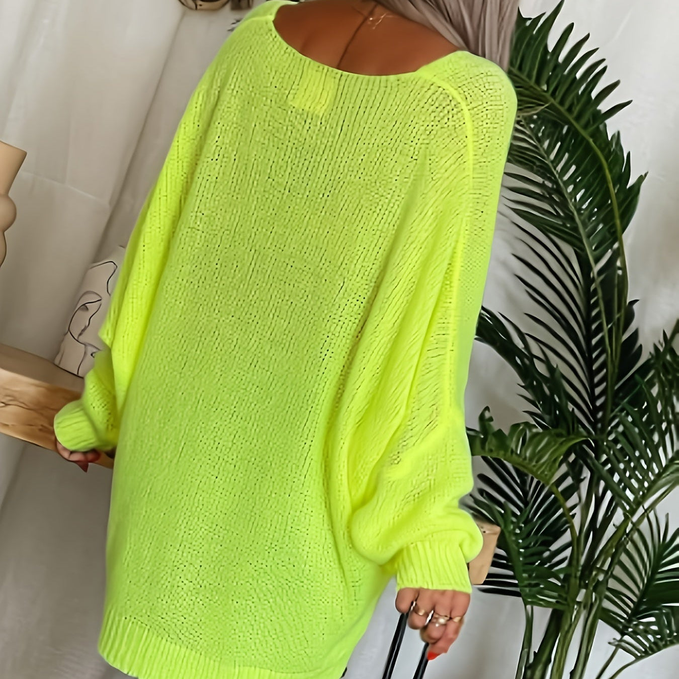 Plus Size V Neck Knitted Sweater