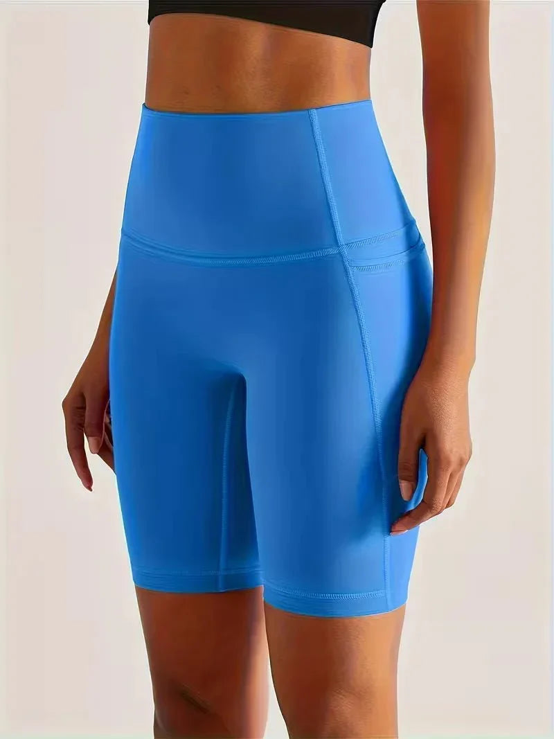 Women's sports leggings shorts with pocket