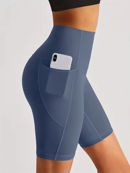 Women's sports leggings shorts with pocket