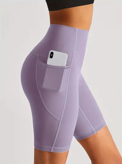 Women's sports leggings shorts with pocket