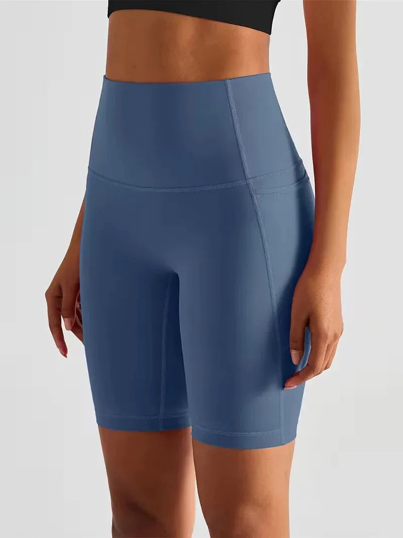 Women's sports leggings shorts with pocket