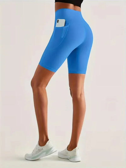 Women's sports leggings shorts with pocket