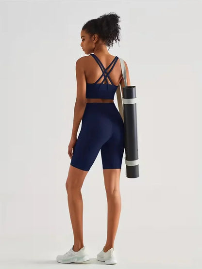 Women's sports leggings shorts with pocket