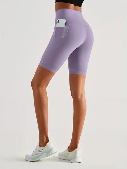 Women's sports leggings shorts with pocket