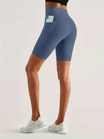 Women's sports leggings shorts with pocket