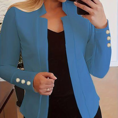 Red Button Detail Office Blazer
