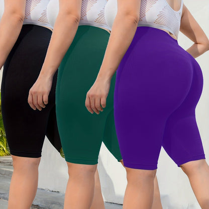 Plus Size High Waist Biker Shorts