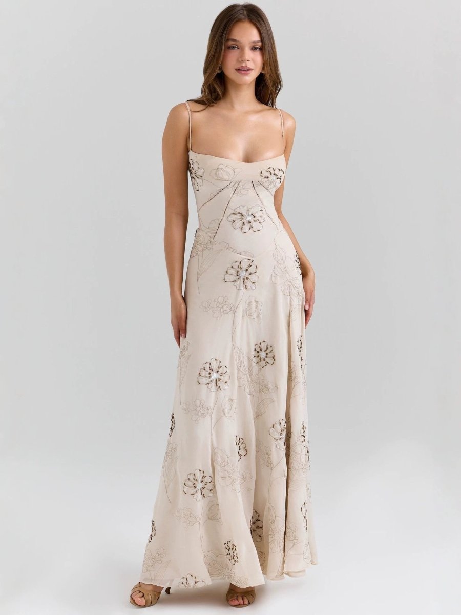 Elegant maxi dress with spaghetti straps