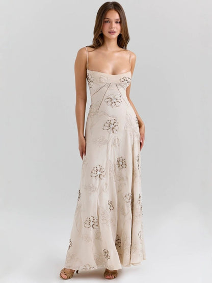 Elegant maxi dress with spaghetti straps