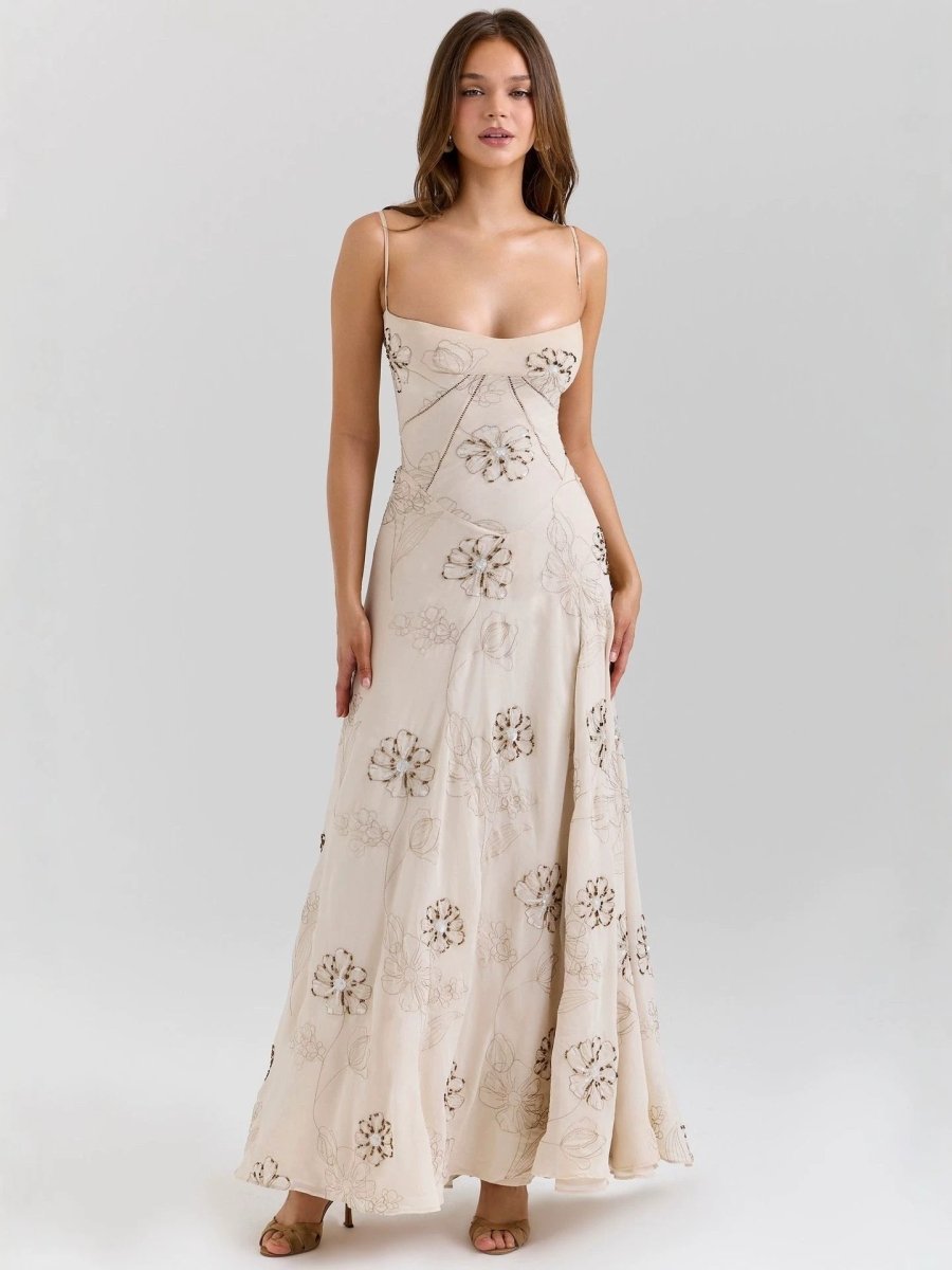 Elegant maxi dress with spaghetti straps