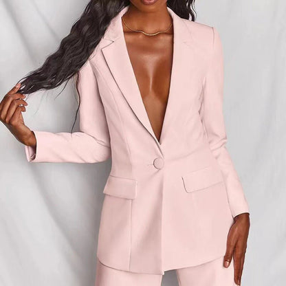 Tailored Blazer and Wide Leg Trouser Set for Women