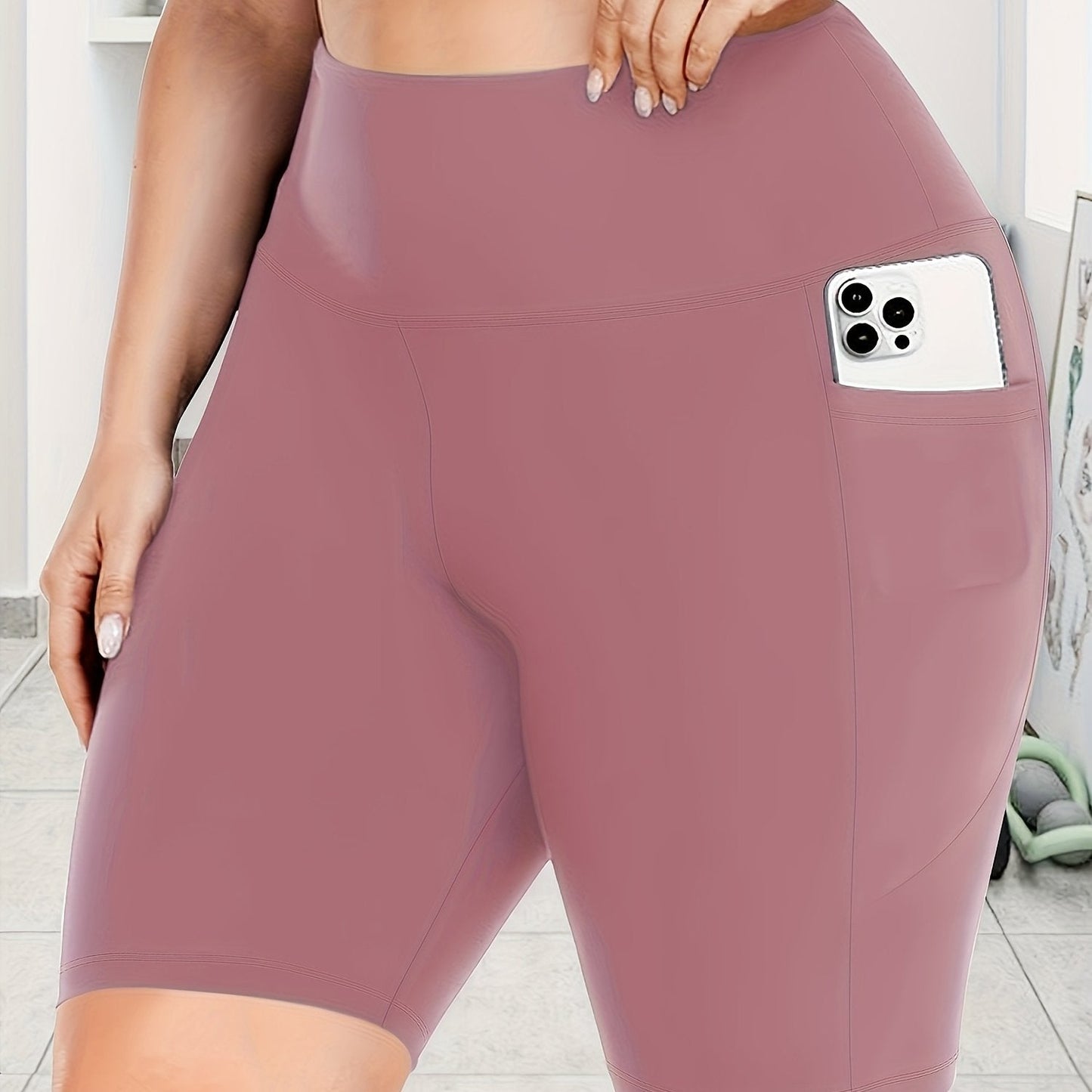 Plus Size Pocket Biker Shorts