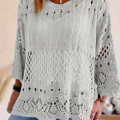 Plus Size Crochet Layered Top
