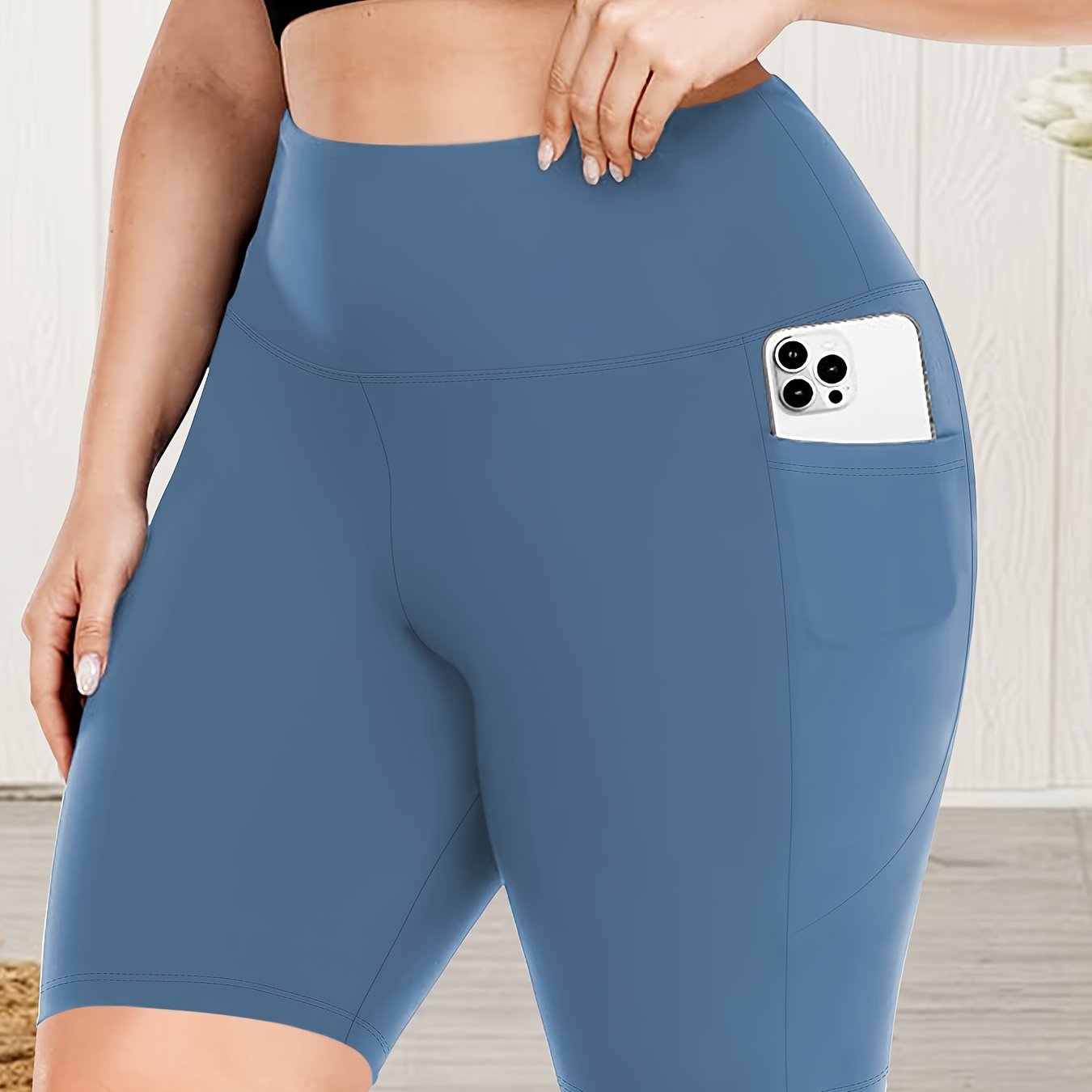 Plus Size Pocket Biker Shorts