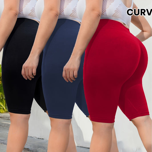 Plus Size High Waist Biker Shorts