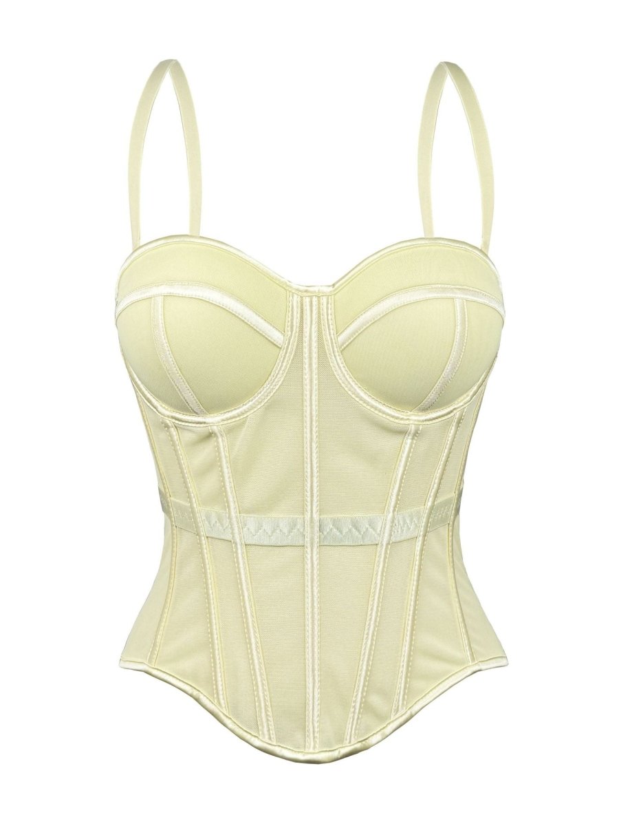 Figure-shaping corset bustier with straps