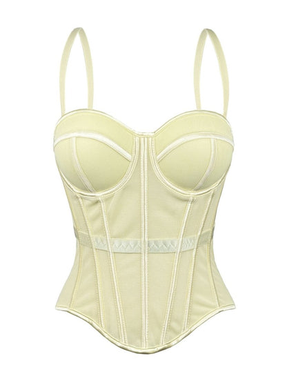 Figure-shaping corset bustier with straps