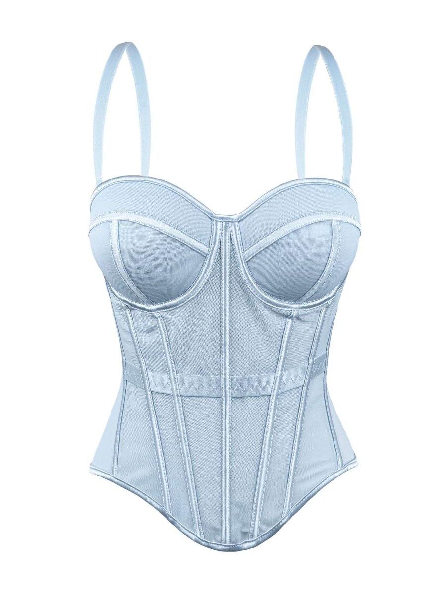 Figure-shaping corset bustier with straps