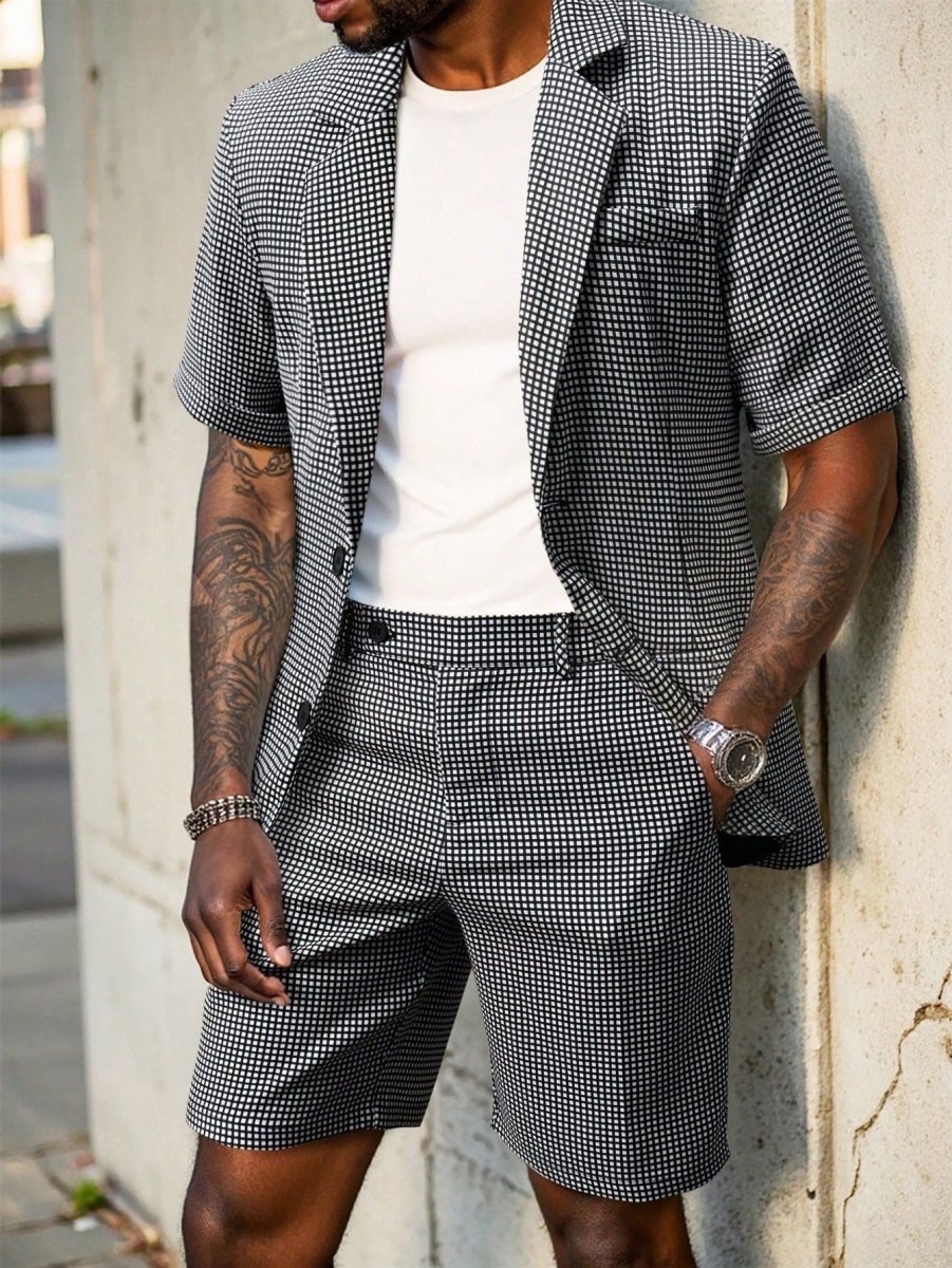 Patterned men's summer two-piece suit