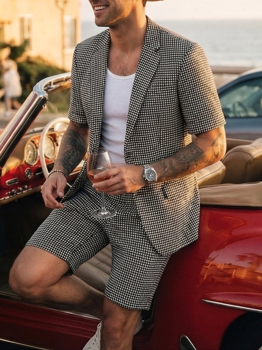 Patterned men's summer two-piece suit