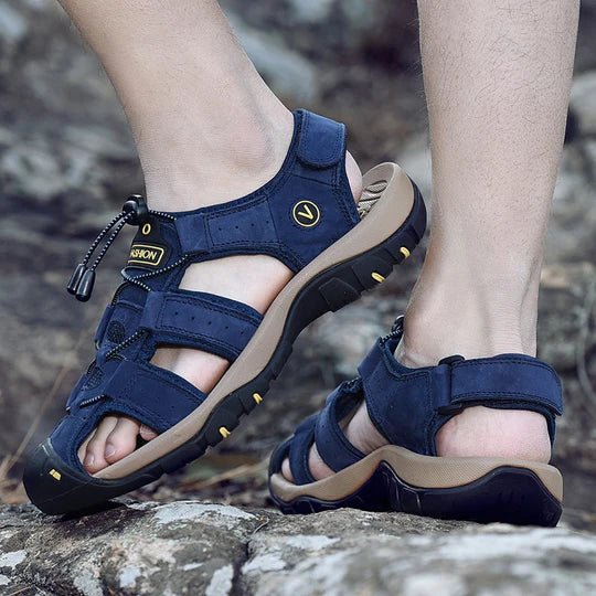 Men's Trekking Sandals with Velcro Fastener for Outdoor Use