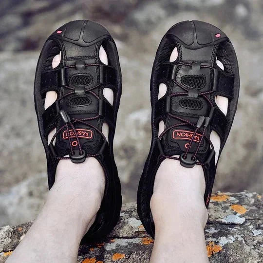 Men's Trekking Sandals with Velcro Fastener for Outdoor Use