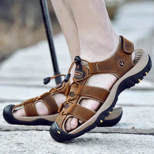 Men's Trekking Sandals with Velcro Fastener for Outdoor Use