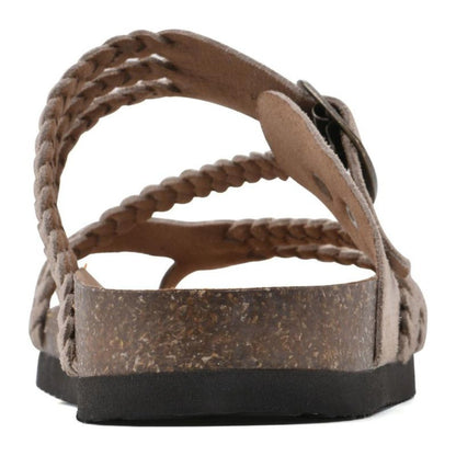 Olivia | Women's Braided Strap Buckle Sandals Cork Sole