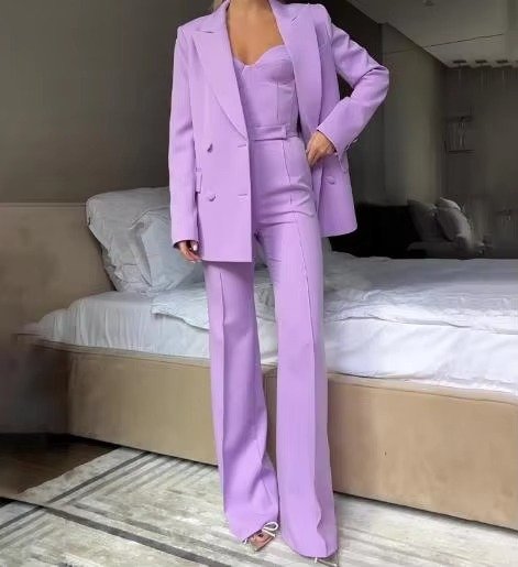 Flared Blazer Set with High Waist for Women